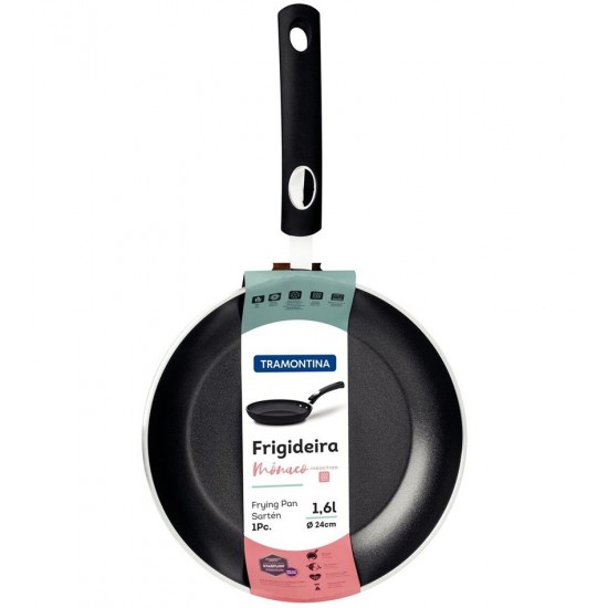Frigideira 24cm 1,6l Mônaco Induction Em Alumínio Com Antiaderente Starflon Premium Preto